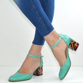 Pantofi Eleganti Dama din piele Naturala,Ane,verzi
